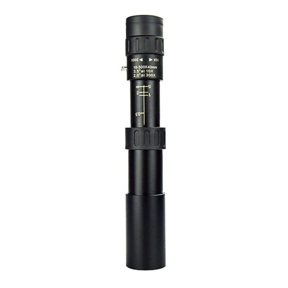 10-300x40 Zoom Monocular with Smartphone Adapter and Night Vision, Black