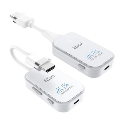 EZCast Pocket 4K Wireless Casting Device, Type-C/HDMI Options, Screen Mirroring, Pocket-Size Wireless Display Adapter for Work, Travel & Home Media, Compatible with Android/Windows/Mac (HDMI)