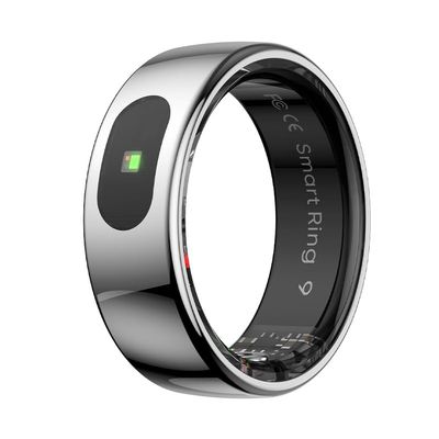 IMIKI Smart Ring Lightweight Metal Ring Bluetooth Alerts Sizes (Silver, 11)