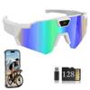 Baseball Sun Glasses with Camera, POV 4K HD Smart Glasse, Cameras and Audio Video Action, for Hiking, Baseball & Outdoor (B-Ice Blue) view 1