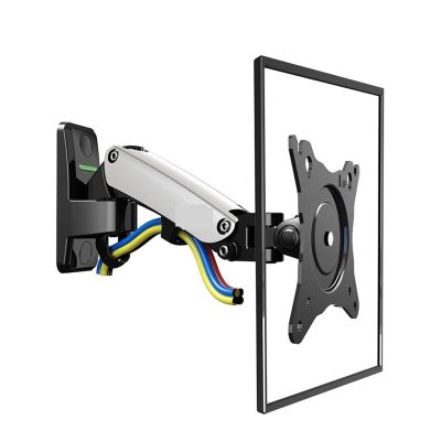 F120 17-27 inch Aluminum GS Gas Spring 360 Degree Rotation Full Motion TV Wall Mount Bracket LCD Monitor Wall Mount Screen Bracket(Black)