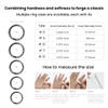 IMIKI Smart Ring Lightweight Metal Ring Bluetooth Alerts Sizes (Gold, 9) view 2