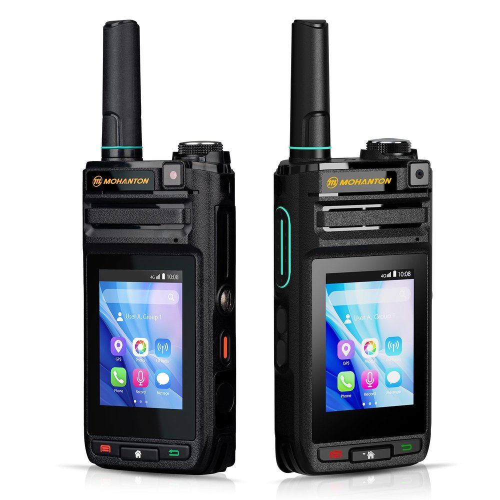 HP-87 PoC Android Rapid Walkie Talkies with Lifetime Free SIM, 4G LTE Global Unlimited Range Two-Way Radios, Fingerprint Unlock Radios Walkie Talkies with GPS, Voice Recorder, 2pcs