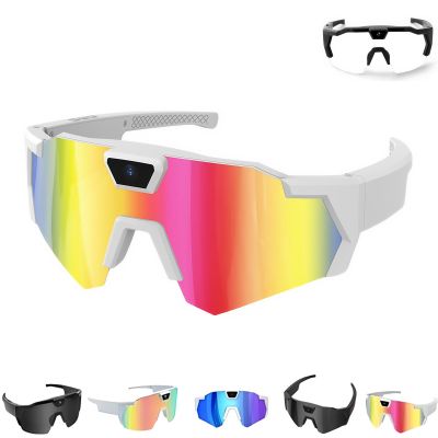 4K HD Sports Glasses with Camera, Smart Camera Glasses for Action Sports,Smart Baseball Recording Glassess (Colorful-A)