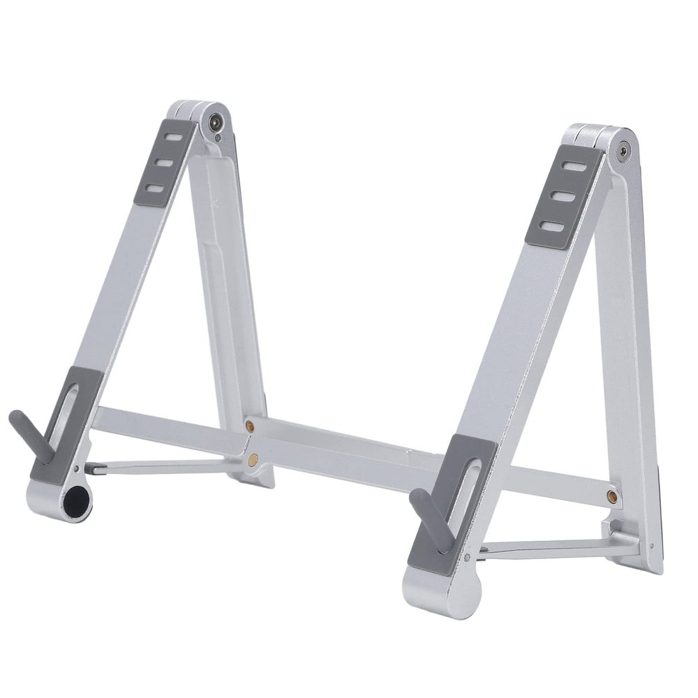 Qalvona Foldable Laptop Stand Multi Height Adjustment, Aluminum Alloy Ergonomic Laptop Tablet Phone Holder - Anti Slip Stable Design, Portable Travel Friendly for Office Use (Silver)