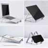 Qalvona Foldable Laptop Stand Multi Height Adjustment, Aluminum Alloy Ergonomic Laptop Tablet Phone Holder - Anti Slip Stable Design, Portable Travel Friendly for Office Use (Silver) view 3