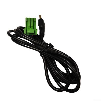 Car 3.5mm Male AUX-IN Audio Cable with 12Pin Connector for 2002-2006 Radio Adapter - 150cm Long, Black ABS Wiring Extension