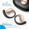 Micool Open Ear Headphones Bluetooth 6.0, Clip On Earbuds Wireless with 36H Playtime, Noise Cancelling Sports Headphones (Black with Rosegold Frame) view 2