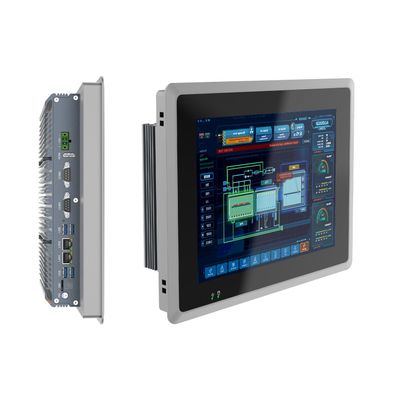 10.4 inch All in One PC Touch Screen Industrial Computer,Industrial Embedded Panel PC,Fanless Panel Computer Windows 10 Pro,I3 16GB RAM 256GB ROM,4xUSB3.0,2xUSB2.0,4xRS232+2xRS485,8*GPIO,HDMI,2xLAN