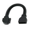 Yunyaobrand USB3.0 Front Panel Extension Cable 25cm 90 Degree Elbow 19Pin 20Pin Compatible Motherboard Adapter for Desktop PC Case view 1
