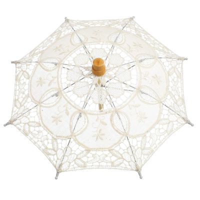 UXALoH6 Wedding Lace Parasol Lace Cotton Umbrella White Embroidery Parasol Wedding Photography Prop Bridal Veil Decorative Costume Accessory For Tea