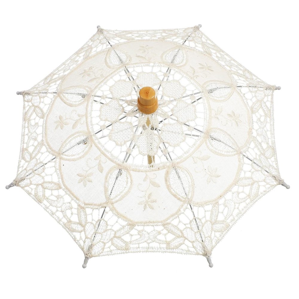 UXALoH6 Wedding Lace Parasol Lace Cotton Umbrella White Embroidery Parasol Wedding Photography Prop Bridal Veil Decorative Costume Accessory For Tea