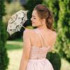 UXALoH6 Wedding Lace Parasol Lace Cotton Umbrella White Embroidery Parasol Wedding Photography Prop Bridal Veil Decorative Costume Accessory For Tea view 3