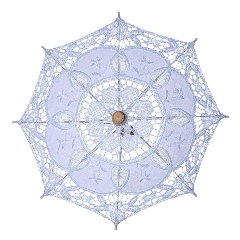UXALoH6 Wedding Lace Parasol Wedding Bride Lace Umbrella White Princess Dress Female Photography Props Parasol(01-Diameter 45CM)