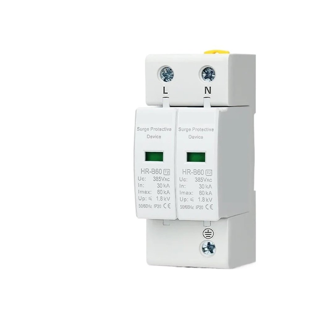 2P AC SPD 20KA-40KA 30KA-60KA 275V 385V House Surge Protector Protection Protective Low-Voltage Arrester Device(20-40KA,2P AC385V)