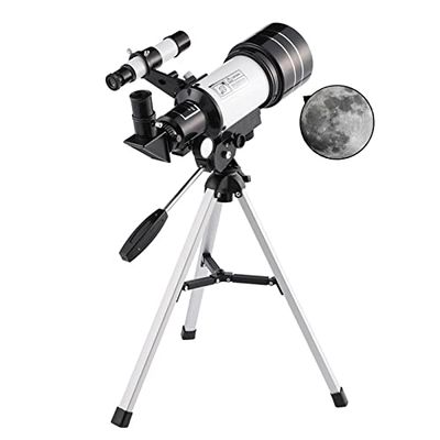 Astronomical Refractor Telescope with Tripod & Phone Adapter, 70mm Aperture, 300mm, Professional for Kids & Adults - MJE319