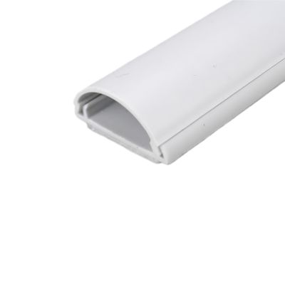 Self Adhesive PVC Curved Cable Tray Floor Wire Cover, Cable Management System, Wall Mounted TV Wire Hider Total Length: 315in (20X L15.75in)(White)