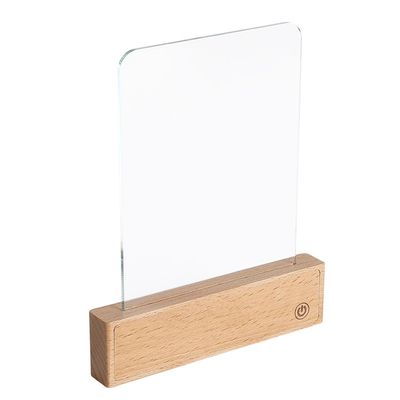 KYOFIS Rechargeable Reading Light with Wooden Base, 3 Color Dimmable LED Panel Lamp, Portable Book Light for Bed, USB Type-C, Adjustable Brightness