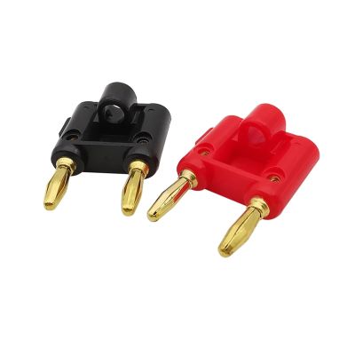 CTGFBUW 1/2/5Pairs Gold Plated/Row 4mm Banana Plug Connector Speaker Amplifier Jack Twin Terminal Couple Adapter(1Pair)