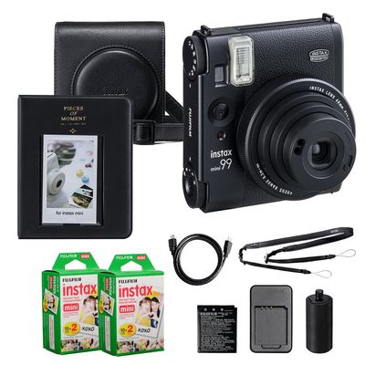 Fujifilm Instax Mini 99 Instant Film Camera Black Bundle  Includes 40Sheets Instax Mini Film, Protective Case, and Mini Photo Album