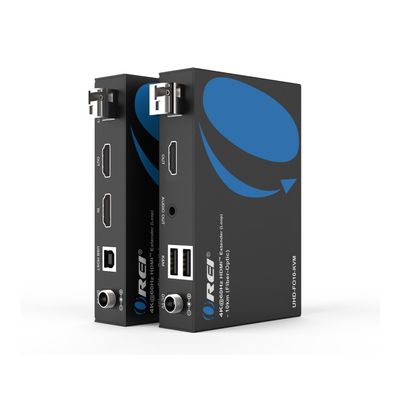 OREI 4K KVM HDMI Extender Over Fiber Optic Balun - UltraHD 4K @ 60Hz 4:4:4 DR, Supports Keyboard and Mouse USB - Up to 10 KM in Single Mode - 300M in Multi-Mode