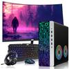 HP Gaming PC Desktop Computer  AMD Pro A10-9700,RX 550 Graphics,8GB RAM,512GB SSD,32 Inch Curved Monitor,RGB Keyboard with AI Copilot,Mouse,2X ARGB Fan WiFi,RGB Headphone,Windows 11(Renewed) view 1