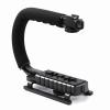 CHICIRIS Video Camera Stabilizing Handle Light Flash for Action Shots, Grip Handle Stabilizer for DSLR DV Camcorder, Fits Most Cameras, Black view 3