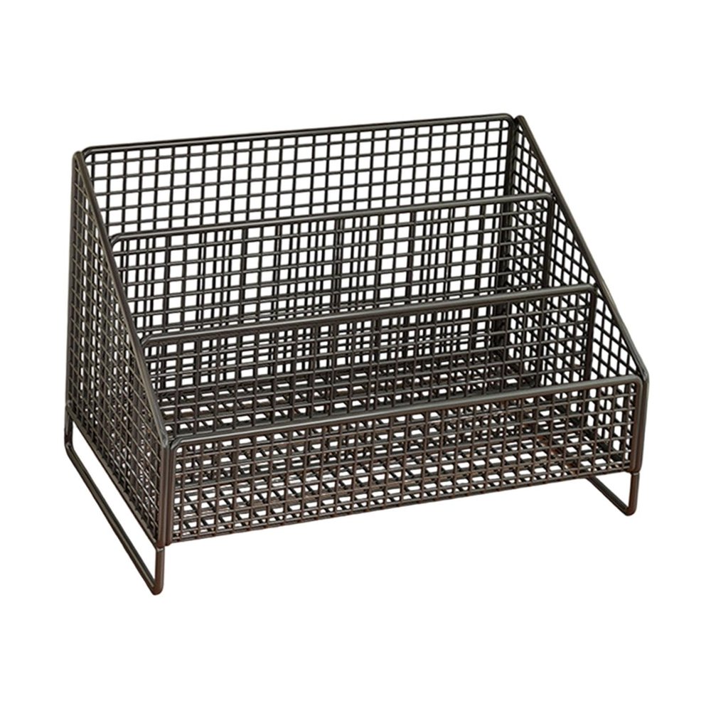 PawwJoy CD Storage Rack Media Organizer Space Saving Modern Desktop Accessory Compact Display Metal Wire CD Holder- Black