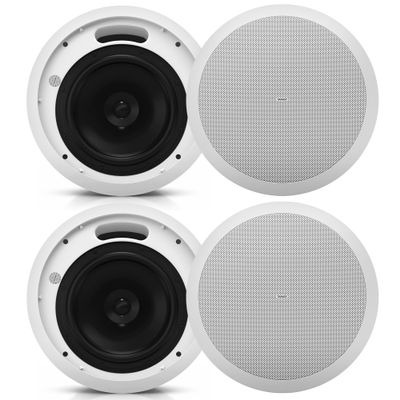 DEEJAY LED 8-Inch Coaxial Ceiling Speakers, in-Ceiling Full Range Loudspeakers Pair, 90W RMS / 360W Peak, 70V/100V or 8 Ohm, Ceiling Mount Speakers for Commercial Installations, Offices, Restaurants