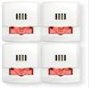 ELHSW-NR Pack of 4 Horn Strobes, White; No Lettering, Red Lens; LED Technology; Indoor; Wall Mounting; 15/30/75/110/135/185 cd; 86 dBA Sound Level; 24V; Mounting Plate Included view 1