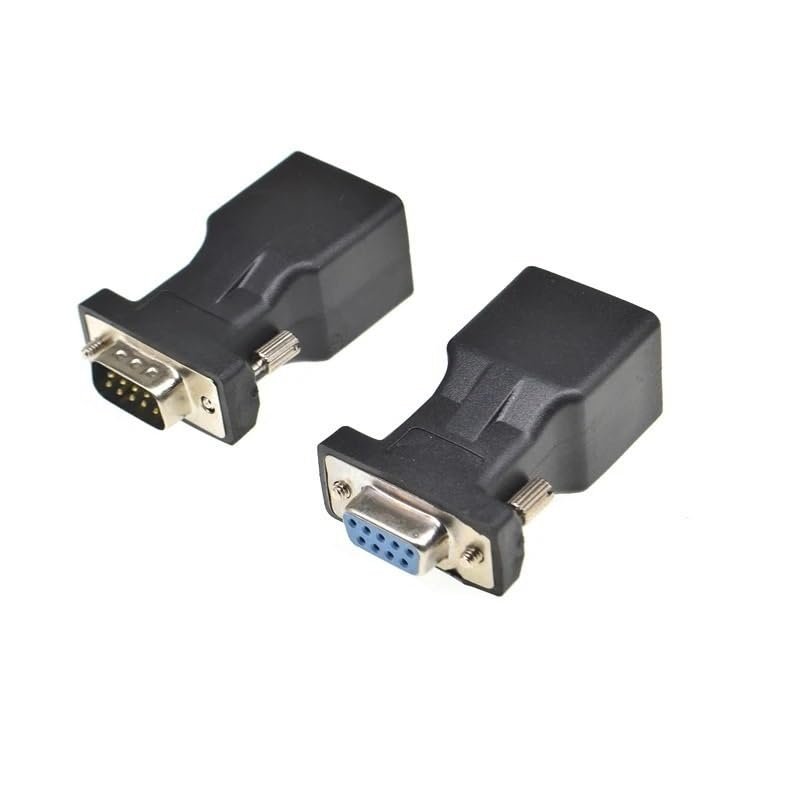 1PCS DB9 9PIN Serial Port Connector to RJ45 Female Adapter D-SUB RS232 COM Port to LAN Ethernet Converter(1PCS Male)