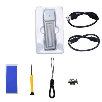 Aluminum Alloy M.2 Solid-State Drive, USB 3.2 Interface, 10Gbps JMS583 Single Interface, Dual-Cable Connection, Computer Accessory.