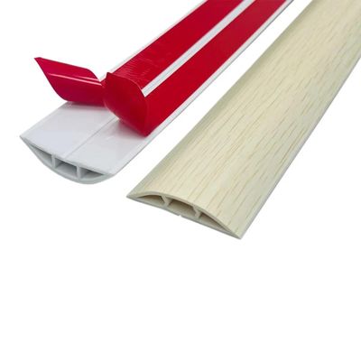 1PC 2M/78.74in Flexible Floor Cable Duct, Self-Adhesive, PVC Floor Cable Protection, Cable Bridge, Cable Duct, Cable Hide(Maple Wood Grain)