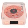 Brrnoo Record Player Style Speaker with Night Light and Time Display 3 in 1 Multifunction Small Stereo Wireless Speaker for Girls Bedroom (Pink) view 3