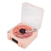 Brrnoo Record Player Style Speaker with Night Light and Time Display 3 in 1 Multifunction Small Stereo Wireless Speaker for Girls Bedroom (Pink) view 4