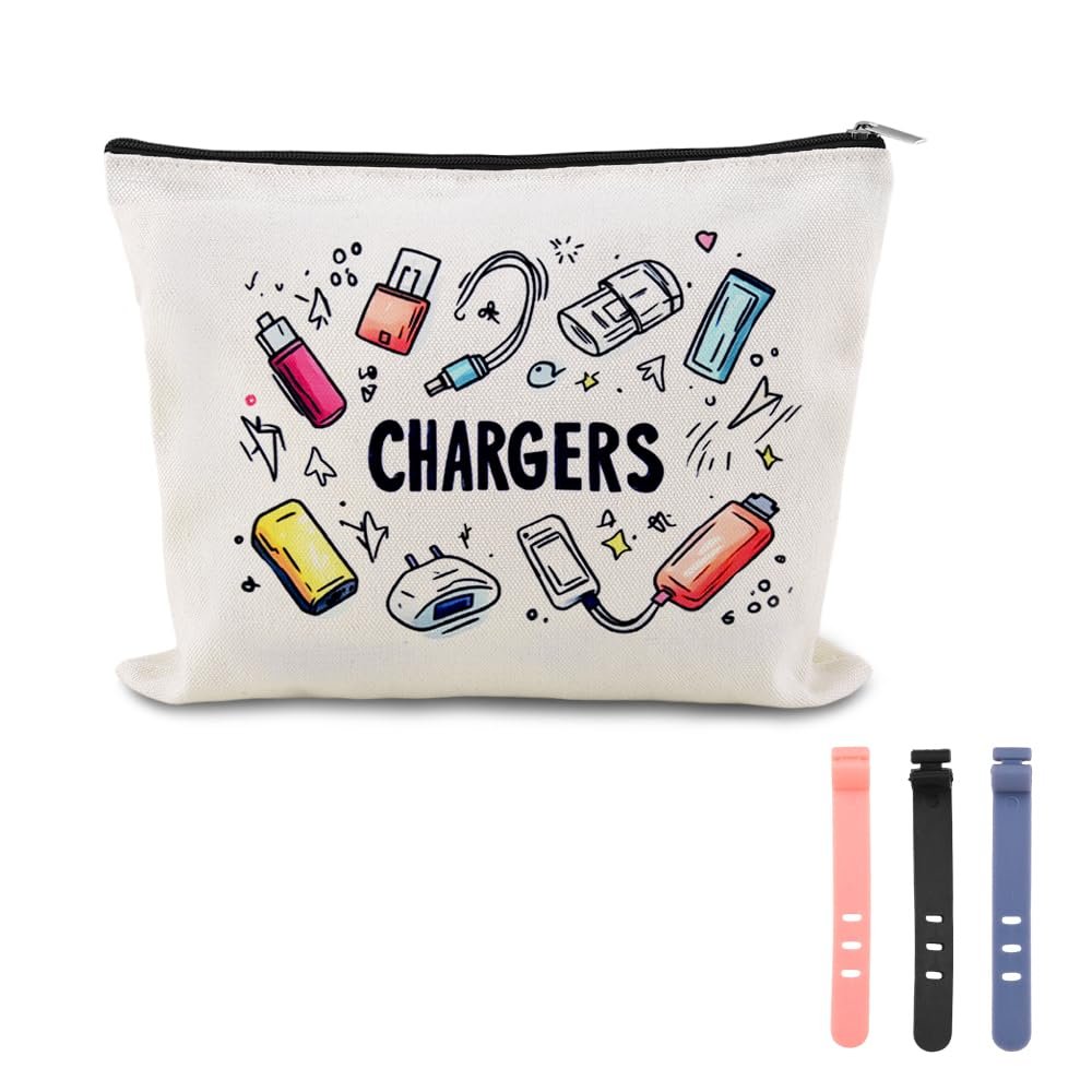 Travel Charger Organizer Bag for Cords and Cables Plug Charging Bag Earphone Storage Pouch Small Electronic Makeup Bags Wire Charge Holder Pouch with Zipper Usb Pouches for Travel Gifts for Women Mens