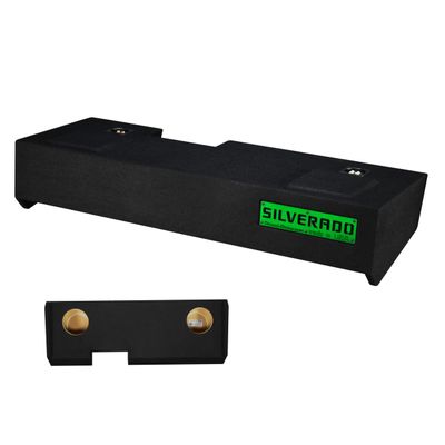 Chevy Silverado 2019-2026 Crew Cab and Double Cab 10" Dual Ground Shaker Subwoofer Enclosure Ported and Sealed (Green, 8")