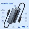 11-in-1 Surface Pro Docking Station, New Surface Dock 4K@60HZ HDMI, Surface Docking Station for Surface Pro 11/10/9/8/X/7/6/5/4/3, Surface Laptop 6/5/4/3/2/1, Surface Laptop Go 3/2/1, Surface Book view 2