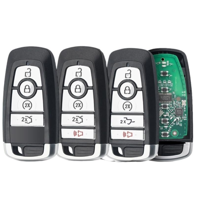M3N-A2C93142600 4/5 Buttons Smart Remote Car Key 433/868/902mhz ID49 for Ford Edge Fusion Expedition Explorer Mustang(Black)