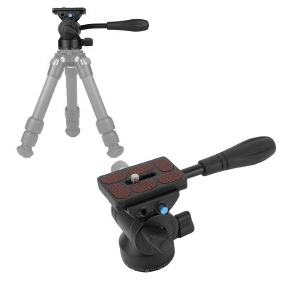 Bewinner Fluid Heads, Stable Video Tripod Fluid Head, Aluminum Alloy Lightweight Pan Tilt Head for Camera Phone Panorama Photography