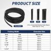 uxcell 3Psc 49ft - 1/4, 3/8, 1/2 Inch Expandable Braided Cable Sleeving, PET Cable Management Wire Sleeve Cord Protector, Wire Wrap Loom Tube for TV Computer Office Home Devices, Black view 2