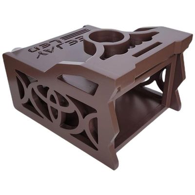 DEEJAY LED One Din Two EQ Wooden Case, Brown MDF Car Audio Controller Housing with Cup Holder, DEEJAY LED Logo, 1 DIN EQ Wooden Box, Custom Wooden Case for Equalizer, 2.5" Cup Holder, 2.5 DIN Space
