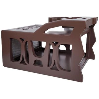DEEJAY LED One Din Two EQ Wooden Case, Brown MDF Car Audio Controller Housing with Cup Holder, DEEJAY LED Logo, 1 DIN EQ Wooden Box, Custom Wooden Case for Equalizer, 2.5" Cup Holder, 2.5 DIN Space