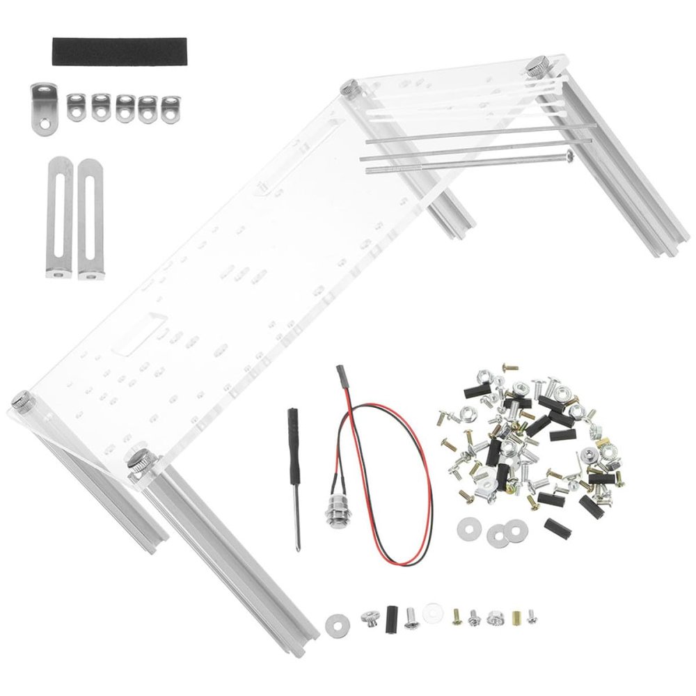 BESPORTBLE Open Frame PC Case Rack for MATX Motherboards Transparent Assembly Platform Computer Chassis Bracket DIY Bare Frame with Compact Design for Easy Component Testing and Internal View