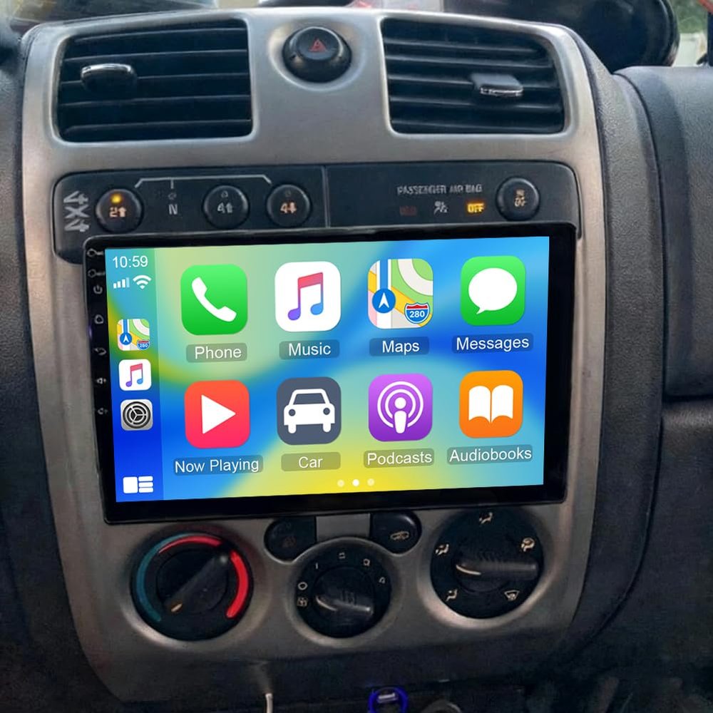 4+64G Double Din Car Stereo for Chevy Colorado 2004-2006 with Wireless CarPlay Android Auto, 10.1Inch Android 13 Touchscreen Display Radio Player Audio Receiver Headunit with GPS Navi SWC DAB+ RDS DVR