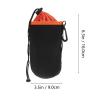 CAXUSD Portable DSLR Camera Lens Storage Pouch Black Neoprene Lens Bag for Outdoor Travel Compact Lightweight Organizer Protective Case for Men Women view 2
