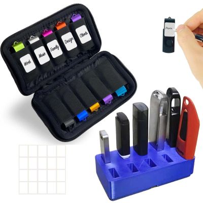 Bundle of USB Case of 10 Slots and 10-Slot Blue USB Flash Drive Holder Stand Office Desk Storage for Memory Sticks