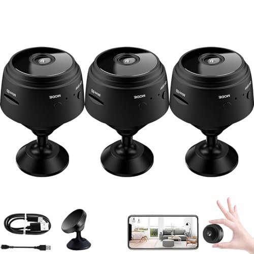 Orbicam Mini Security Camera - 1080p HD, Night Vision, Motion Detection, Magnetic Design, Smart App Control - 3-Pack Indoor/Outdoor Surveillance System