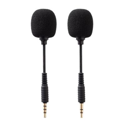 BESPORTBLE 2pcs Mini Phone Microphone Bendable Noise-Reduction Condenser Mic for Computer Tablet Video Recording Gaming Streaming Voice Call Live Broadcast