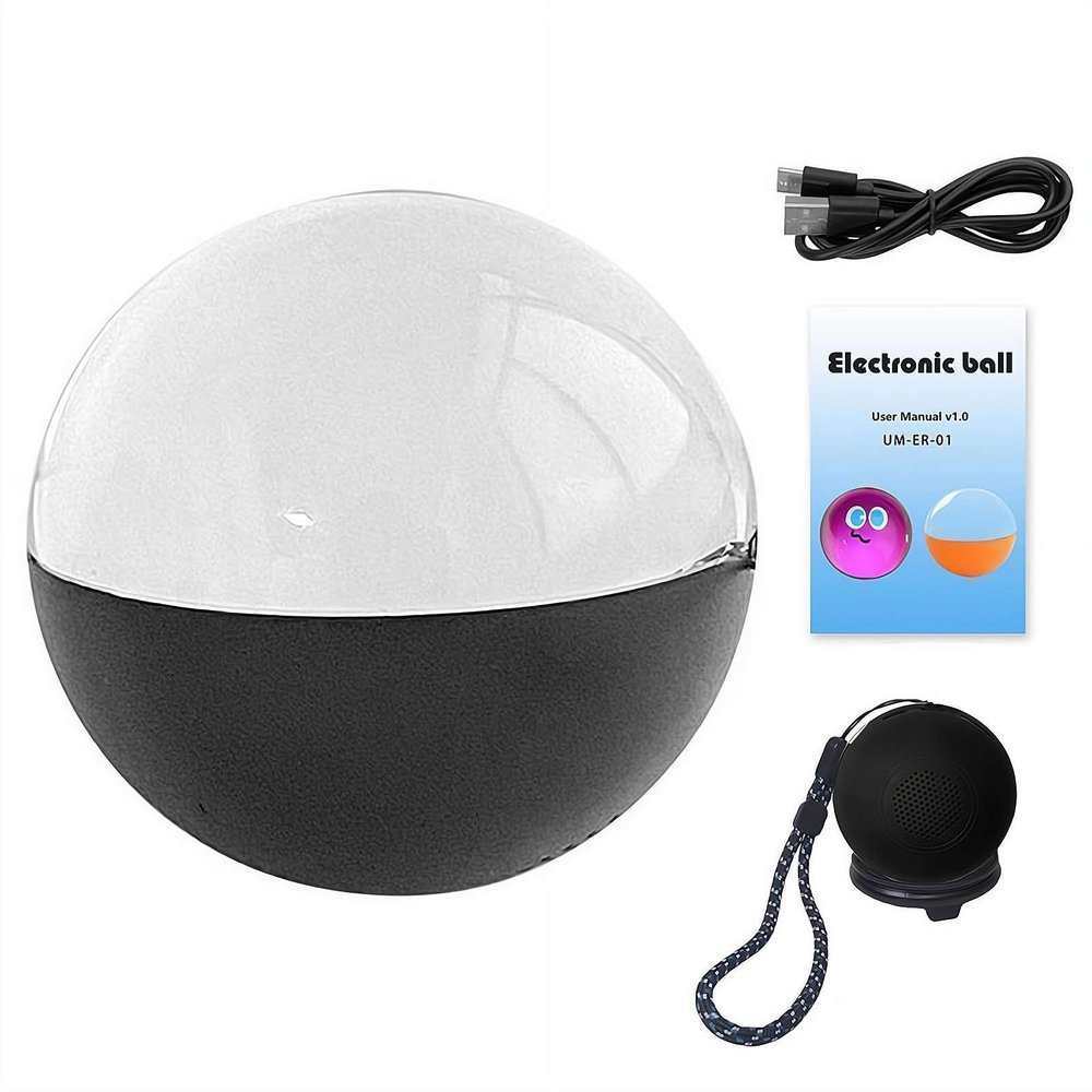 Memory Orb, 2.76" Recordable Video Ornament Ball, Crystal Ball Media Player for Couples Anniversary Birthday Christmas (Black)